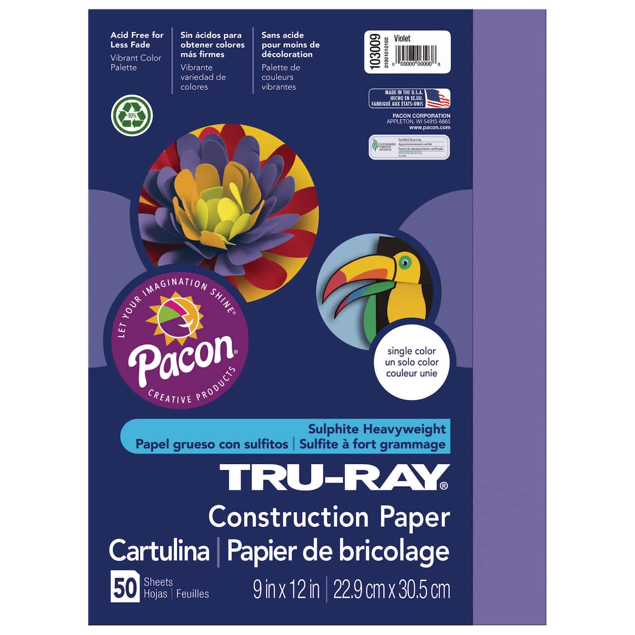 Pacon® Tru-Ray® 9" x 12" Construction Paper, 50 Sheets